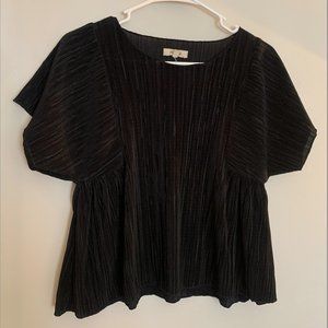 Madewell Plisse Short sleeve Cropped Top - XS